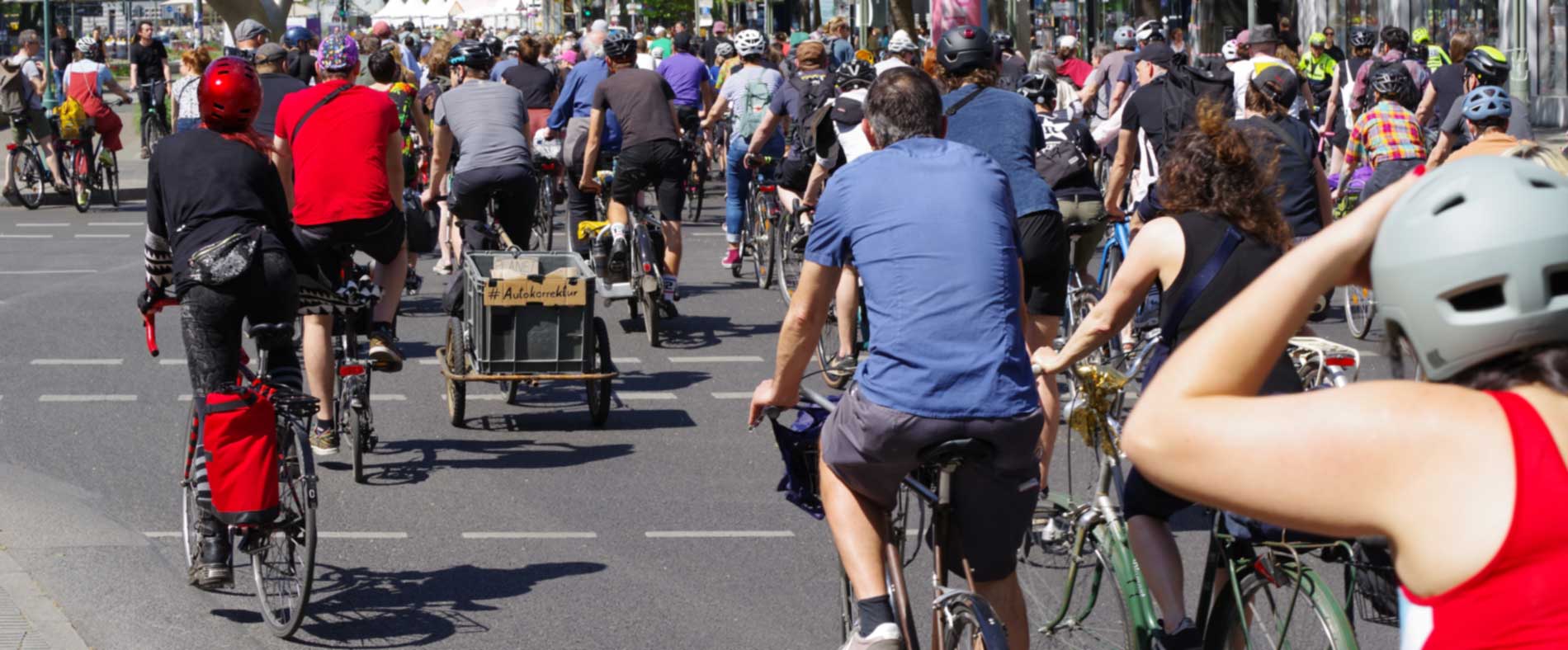 Fahrrad Demo mit Dmoschild Autokorektur