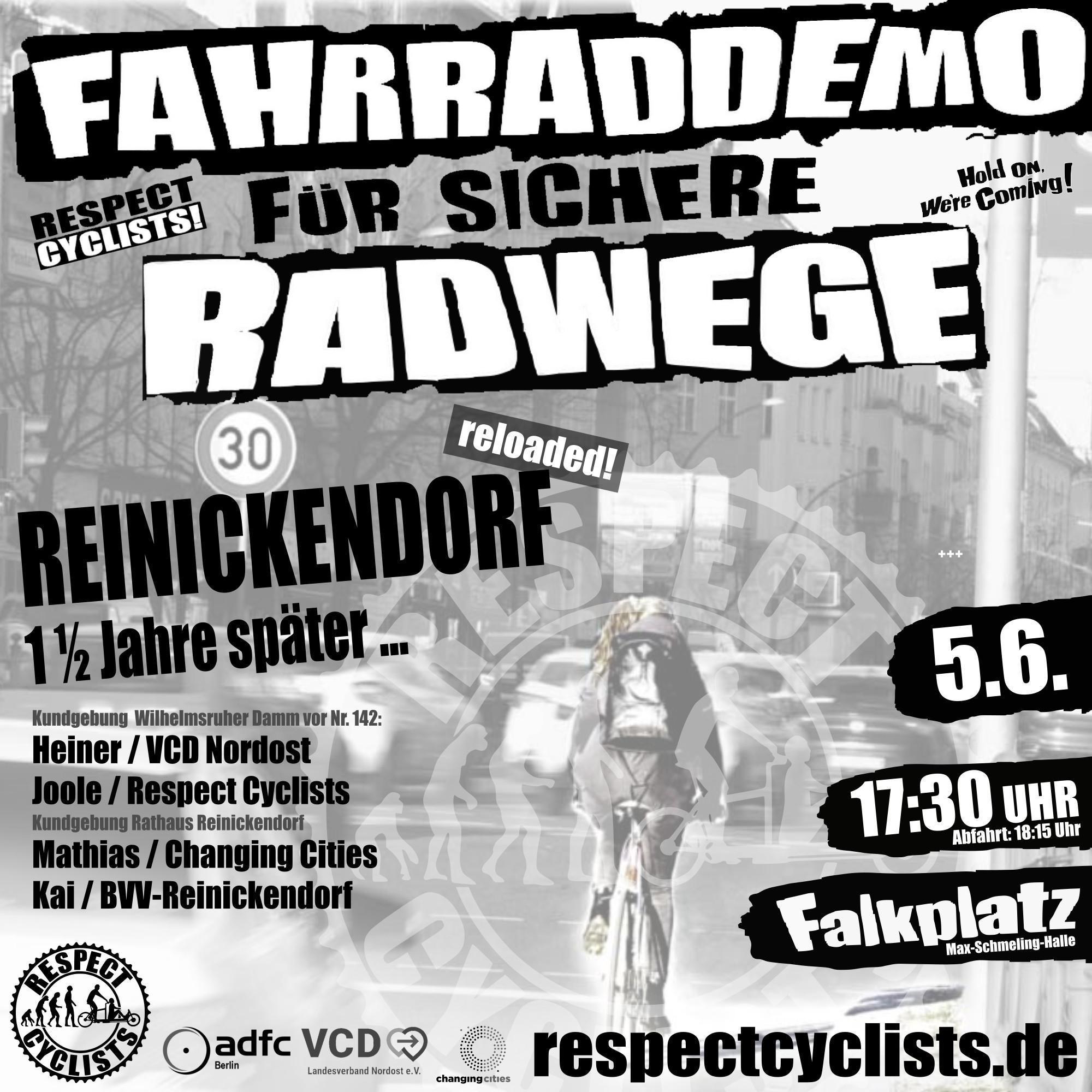 Bild zur Respectcyclists Fahrraddemo am Mittwoch  5. Juni